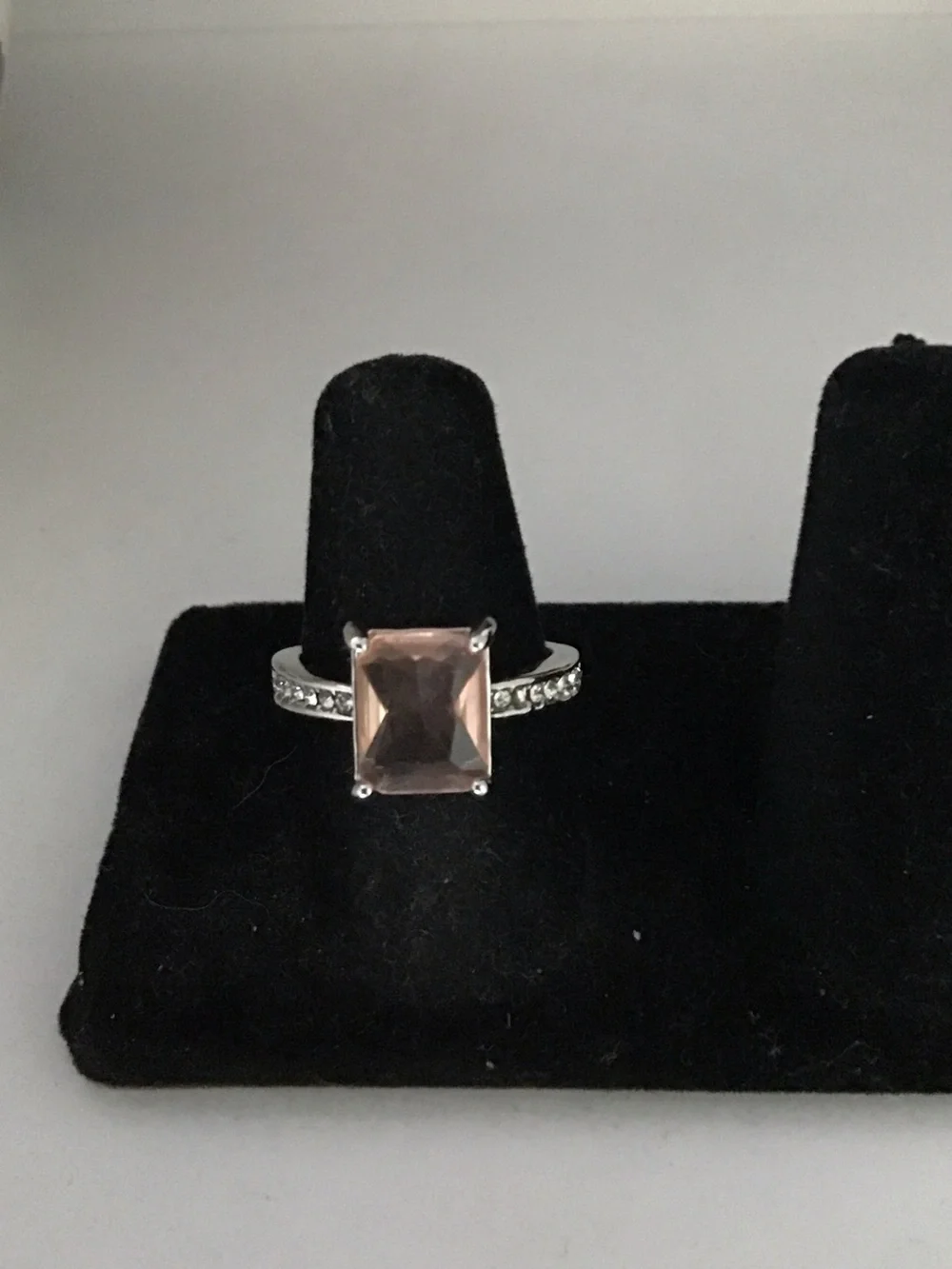 Glamorous Cushion/Emerald Cut Crystal Cocktail Ring